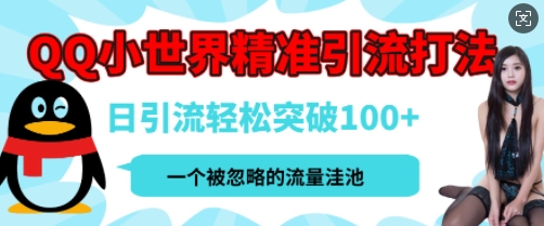 QQ私域引流平台，流量年轻且巨大，实操单日引流100+创业粉，月精准变现1W+