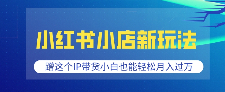 小红书小店新玩法，蹭这个IP带货，小白也能轻松月入过W【揭秘】